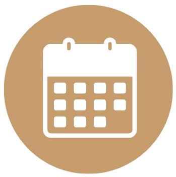 Icone calendrier dore