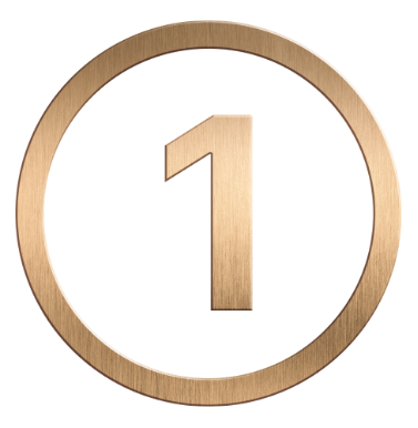 Numero 1 rond dore