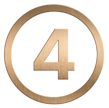 Numero 4 rond dore